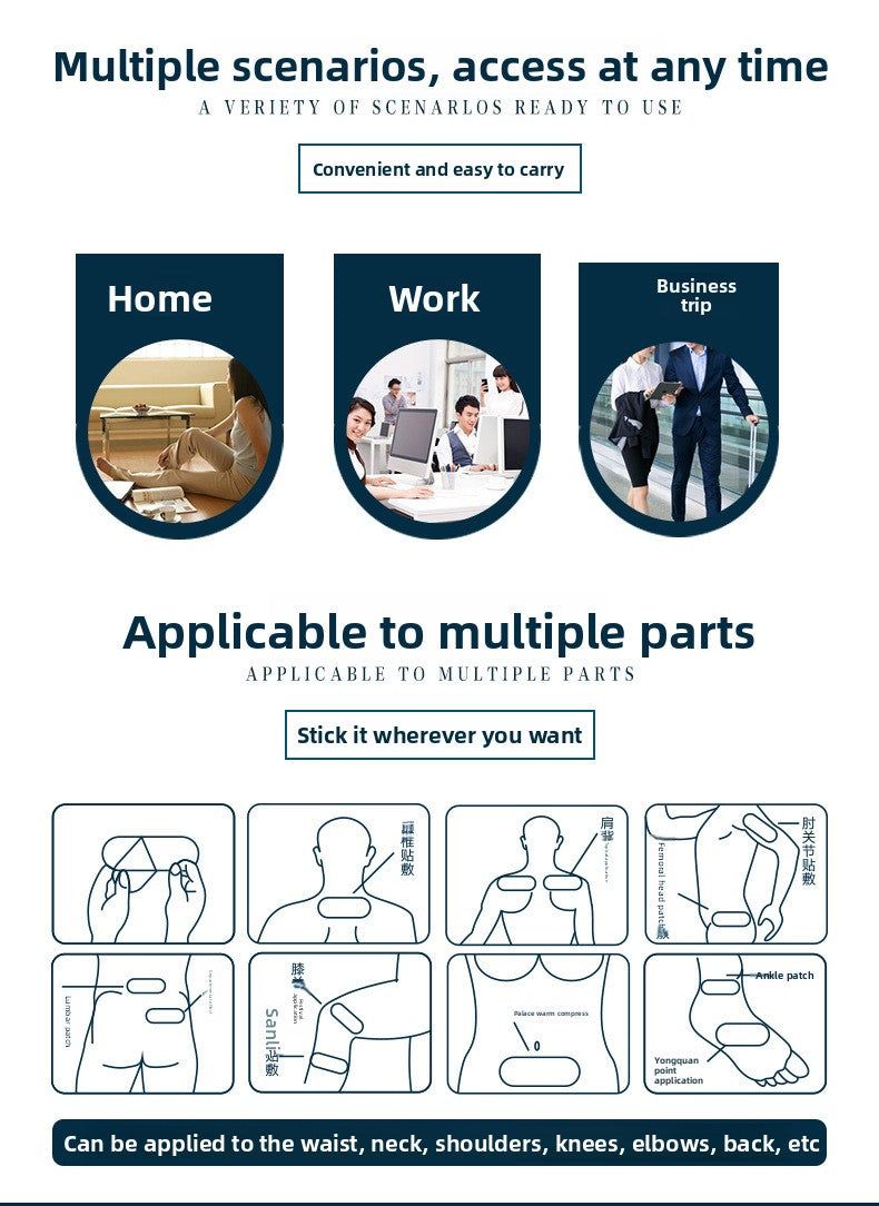 10 Pieces Boxed Moxibustion Patch Self-heating Customized Label OEM Hot Compress Moxibustion Patch MOQ:100boxes